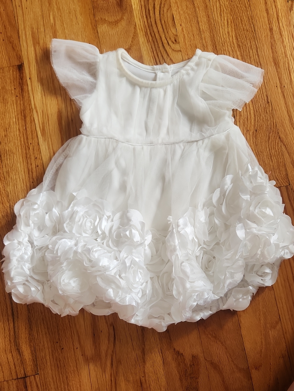 Nannette Baby White Floral Dress - 3-6M